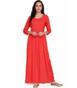 Fuchsia Rayon stitched     printed  Kurti