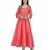 Pink Taffeta Silk stitched     printed  Kurti