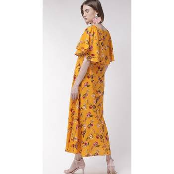 Yellow printed cotton kurtas-and-kurtis 2
