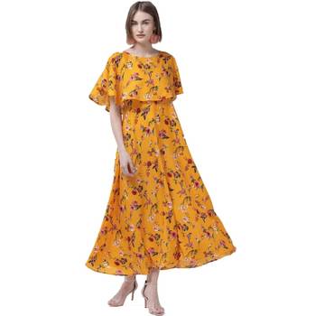 Yellow printed cotton kurtas-and-kurtis 3