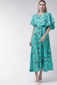 blue printed cotton kurtas-&-kurtis