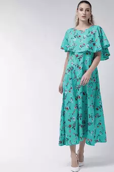 blue printed cotton kurtas-&-kurtis
