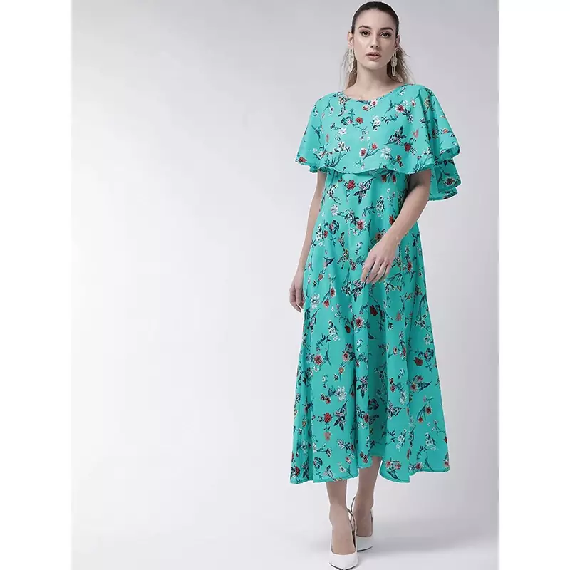 blue printed cotton kurtas-&-kurtis