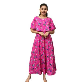 Pink printed cotton kurtas-and-kurtis 1
