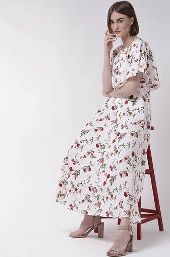 White printed cotton kurtas-and-kurtis