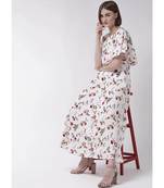 White printed cotton kurtas-and-kurtis