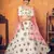 White thread with sequins embroidered net semi stitched party lehenga