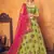 Florence green thread with sequins embroidered net semi stitched wedding lehenga