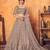 Dusty Rose Pink thread with sequins embroidered net semi stitched party lehenga