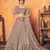 Dusty Rose Pink thread with sequins embroidered net semi stitched party lehenga