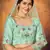 Mint green thread with sequins embroidered net semi stitched wedding lehenga