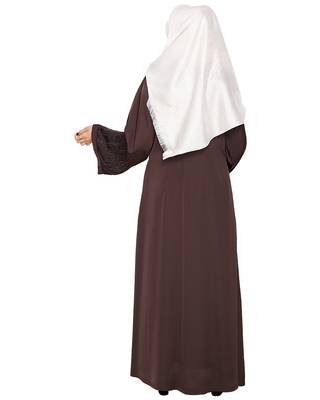 Ornate Brown Dubai Style Abaya 4