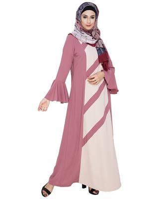 MODEST FOREVER Flouncy Sleeve Onion Pink Dubai style Abaya 2