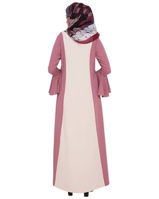 MODEST FOREVER Flouncy Sleeve Onion Pink Dubai style Abaya 4
