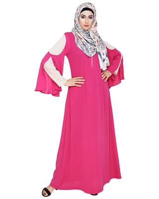 MODEST FOREVER Dora Sleeves Fuschia Abaya 1