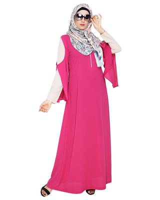 MODEST FOREVER Dora Sleeves Fuschia Abaya 2