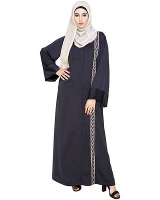 MODEST FOREVER Lofty Dark Grey Dubai Style Abaya 2