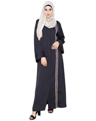 MODEST FOREVER Lofty Dark Grey Dubai Style Abaya 3