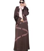 MODEST FOREVER Glinty Dark Brown Dubai Style Abaya