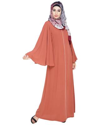 MODEST FOREVER Angel Sleeves Brick Red Abaya 2