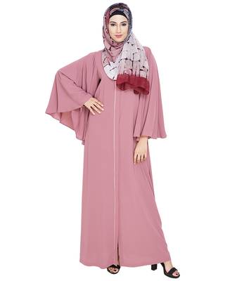 MODEST FOREVER Angel Sleeves Onion Pink Abaya 1