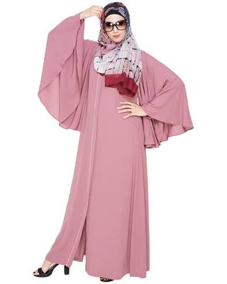 MODEST FOREVER Angel Sleeves Onion Pink Abaya 3