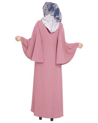 MODEST FOREVER Angel Sleeves Onion Pink Abaya 4