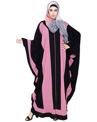 MODEST FOREVER Aesthetic Onion Pink and Black Kaftan 1