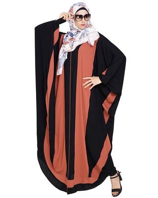 Modest forever Aesthetic Brick Red and Black Kaftan 1