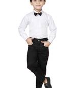 fourfolds boy's white 2-piece suit