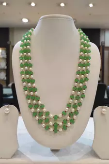 Green pearl necklaces