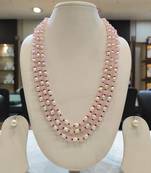 Pink pearl necklace set