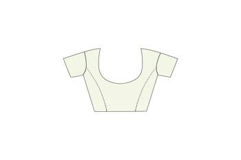 Off White Colour Embroidered Work Organza Saree With Blouse 3