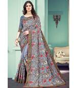 Grey Dolla Silk SAREE with blouse piece