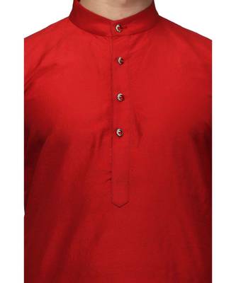 Red raw silk STITCHED kurta WITH pajama 5
