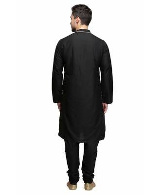 Black cotton STITCHED kurta WITH pajama 2