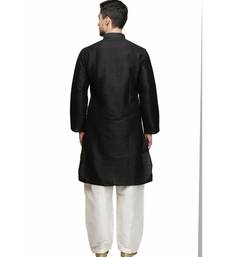 Black & White raw silk STITCHED kurta WITH pajama