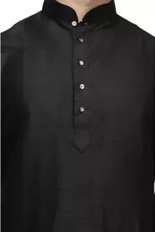Black & White raw silk STITCHED kurta WITH pajama