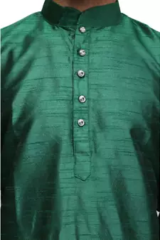 Emerald green raw silk STITCHED kurta WITH pajama