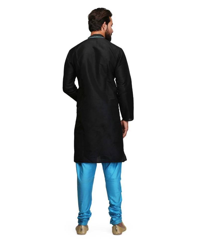 Black cotton STITCHED kurta WITH pajama
