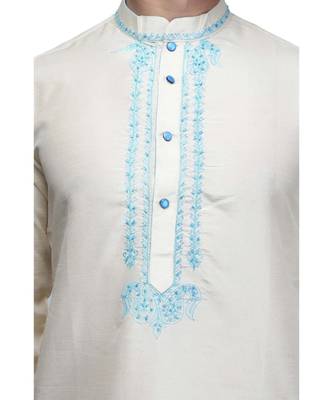 Acrue white cotton STITCHED kurta WITH pajama 5