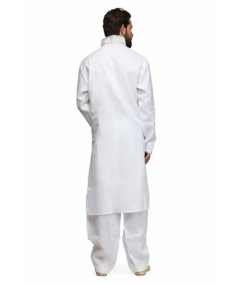 White raw silk STITCHED kurta WITH pajama 2