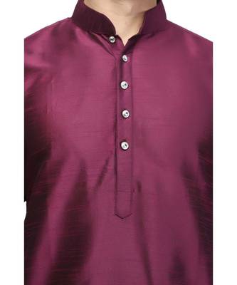 Purple raw silk STITCHED kurta WITH pajama 5