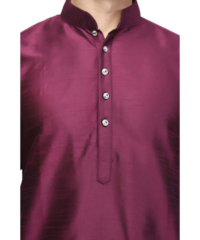 Purple raw silk STITCHED kurta WITH pajama
