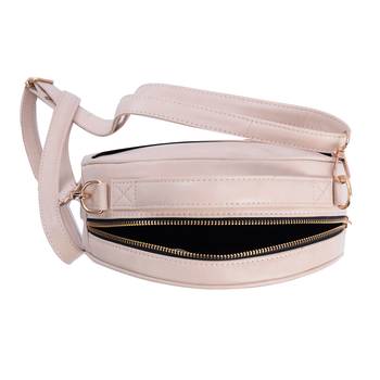 Cream Round Sling Bag Women & Girls With Detachable Strap 5