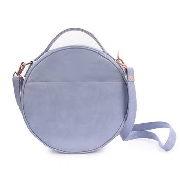 Grey Round Sling Bag for Women & Girls Detachable Strap 2