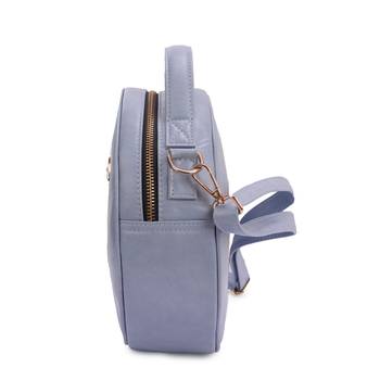 Grey Round Sling Bag for Women & Girls Detachable Strap 4
