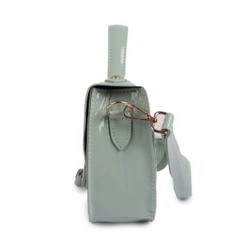 Sea Green Sling Bag for Women & Girls With Detachable Strap 4