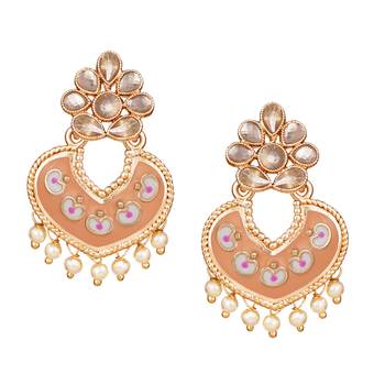 Pink pearl earrings 1
