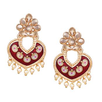 Red pearl earrings 1